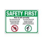 Safety First How To Lift Correctly Sign